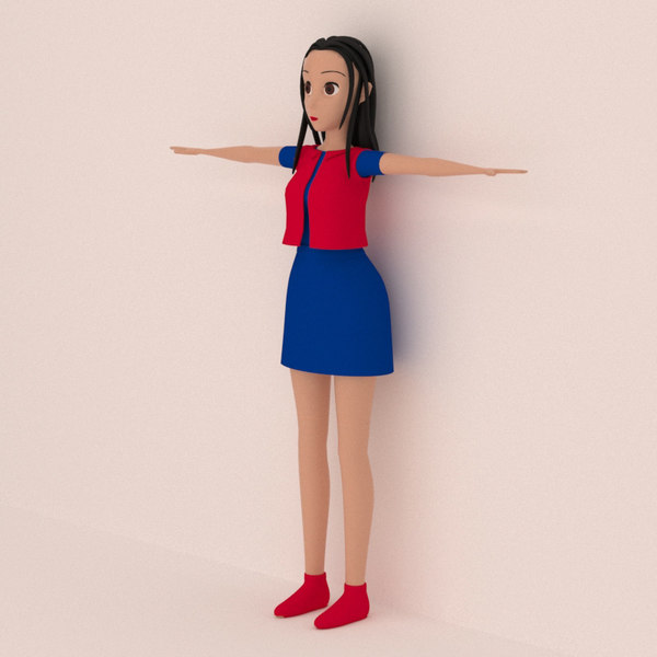 girl cartoon 3D model