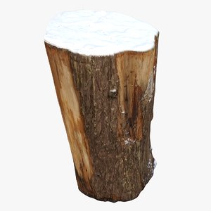 tree trunk stump snow model