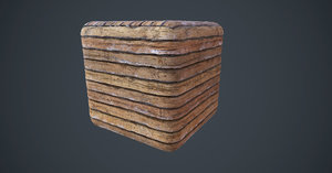 Wooden log wall