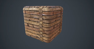 Wooden log wall