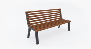 3D park bench model