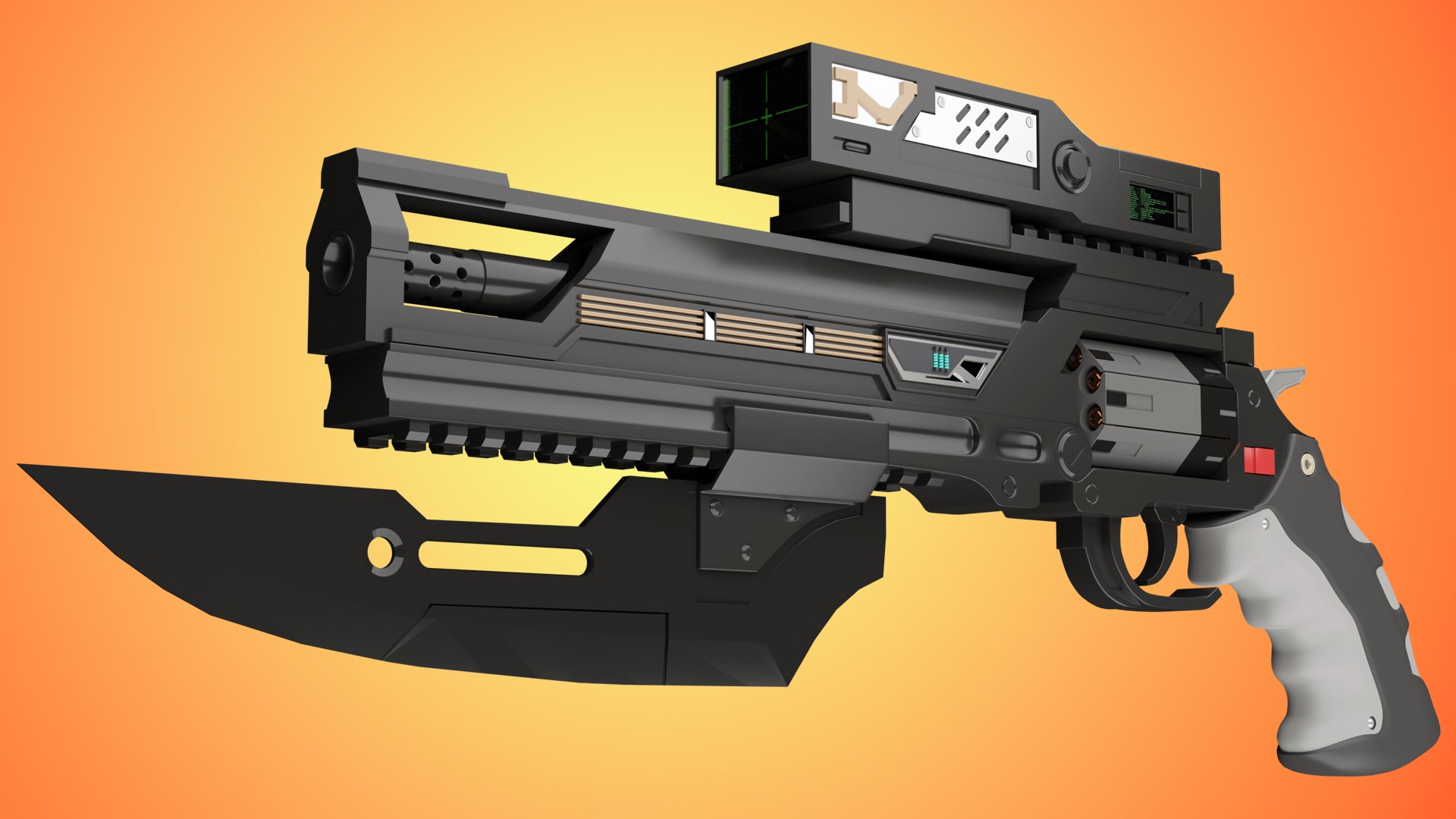 Scifi weapon 3D model TurboSquid 1497499