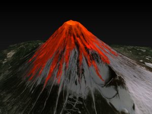 3D model mountain volcano