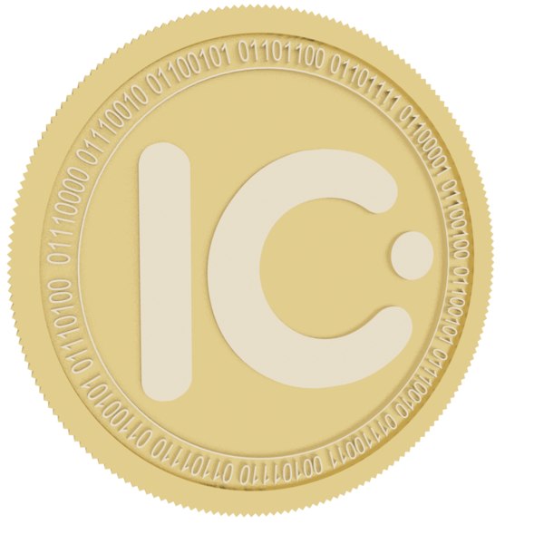3D ino coin gold model