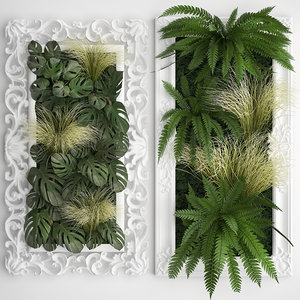 frame vertical gardening green wall 3D model