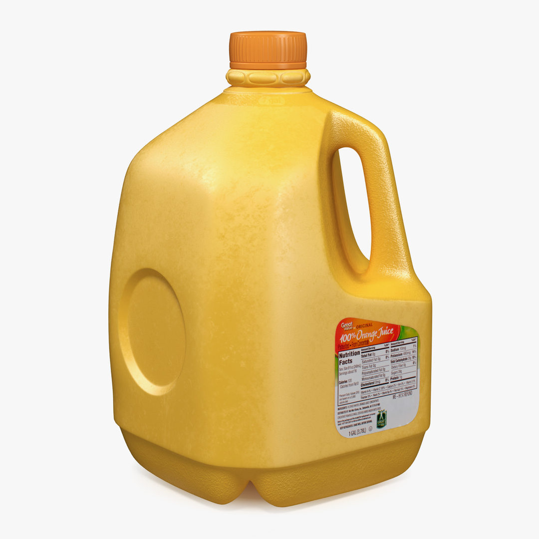 Orange juice gallon bottle model TurboSquid 1498094