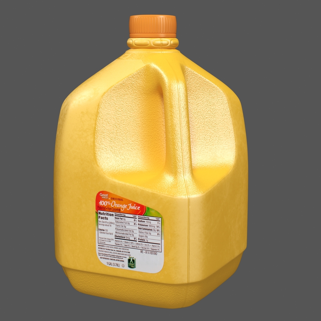 Orange juice gallon bottle model TurboSquid 1498094