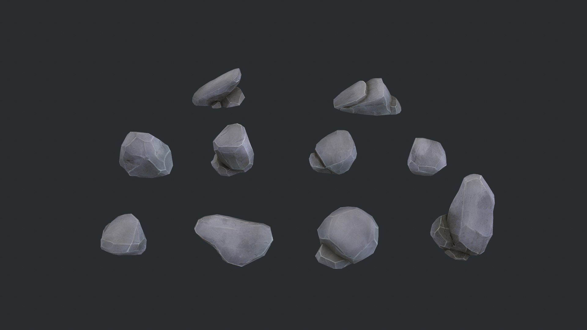 3D model stylized rocks pack stones - TurboSquid 1498162