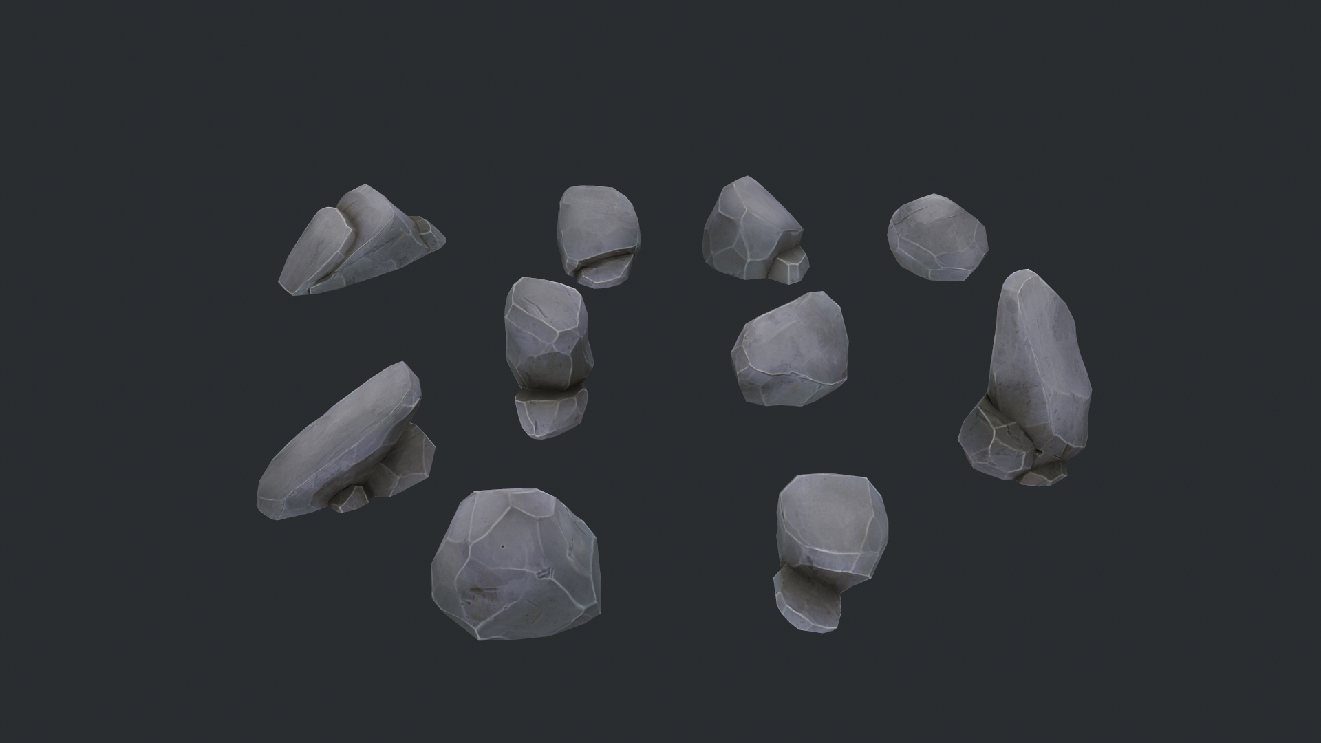 3D model stylized rocks pack stones - TurboSquid 1498162