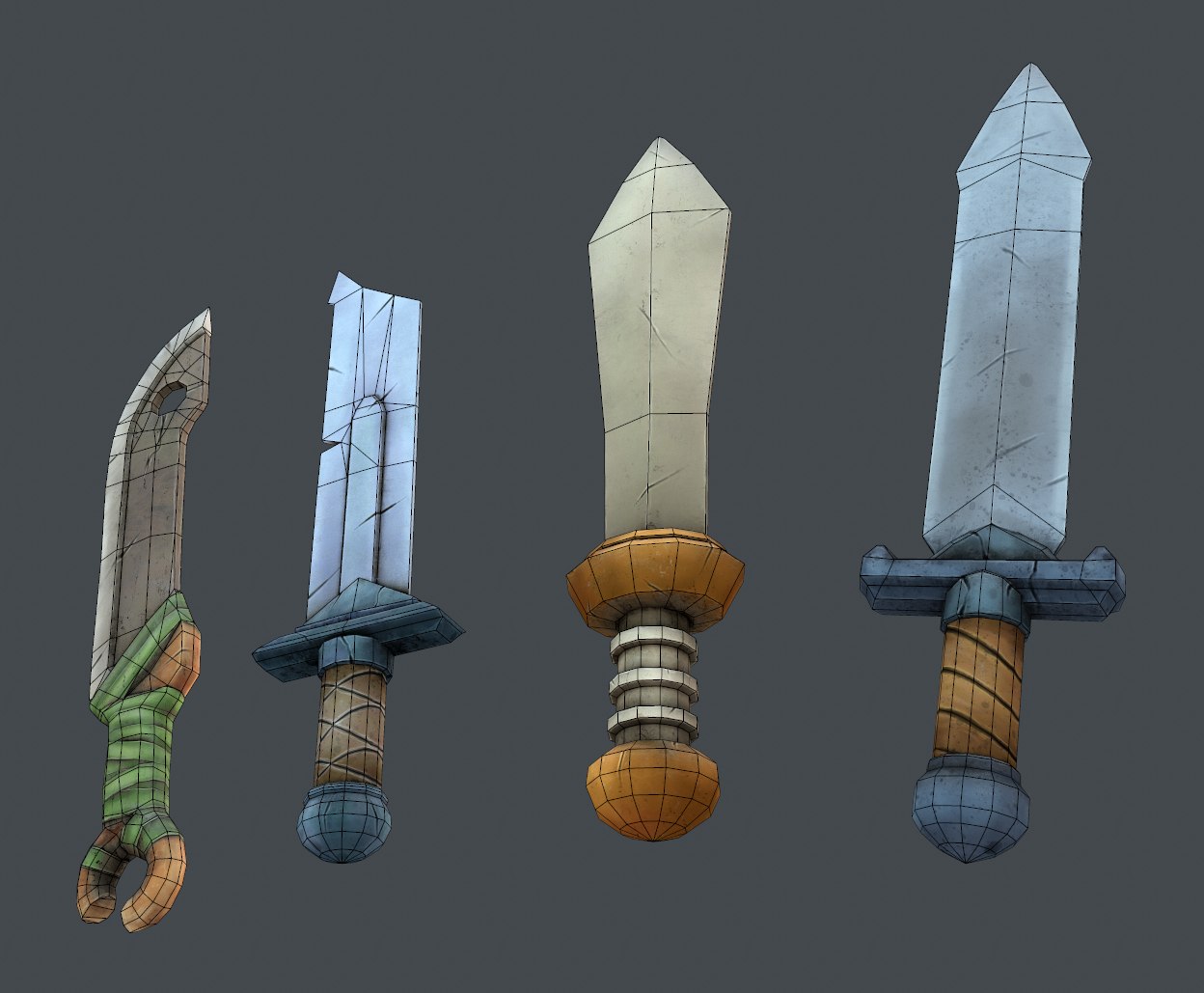 3D stylized swords weapon pack - TurboSquid 1498152