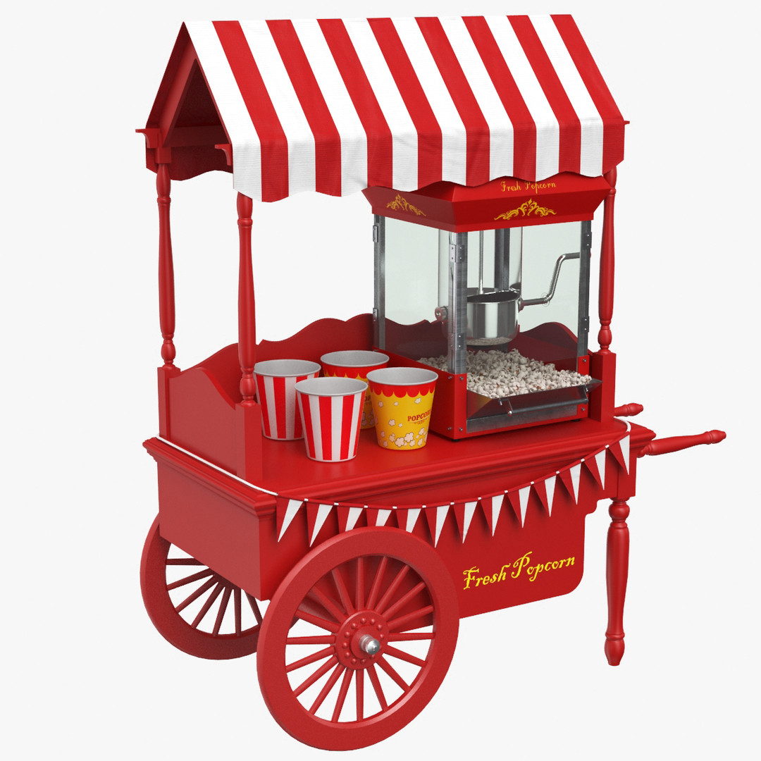 Klassischer Popcornwagen 3DModell TurboSquid 1498445