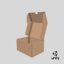 3D model cardboard box 03 rigged