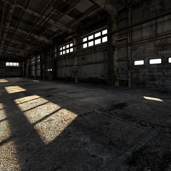 3D old warehouse industrial interior model