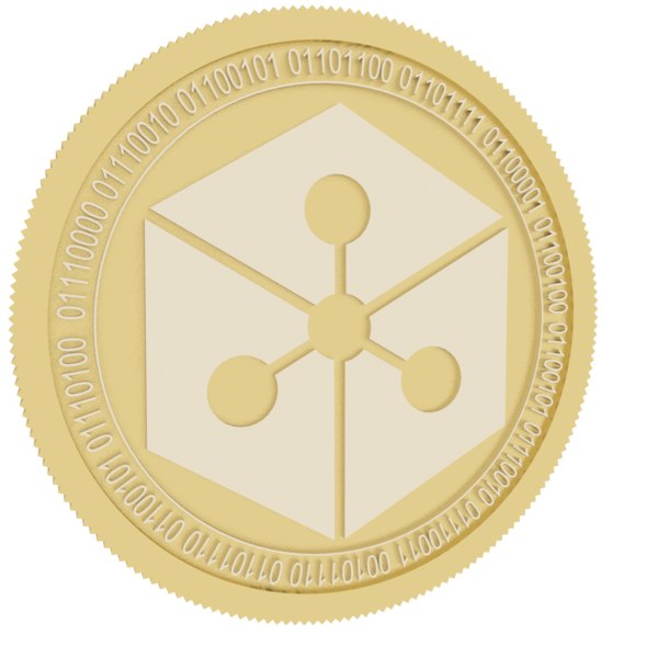 3D model lunyr gold coin