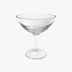 realistic champagne coupe glass 3D