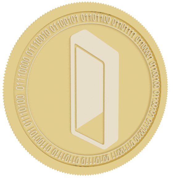 3D monolith gold coin model