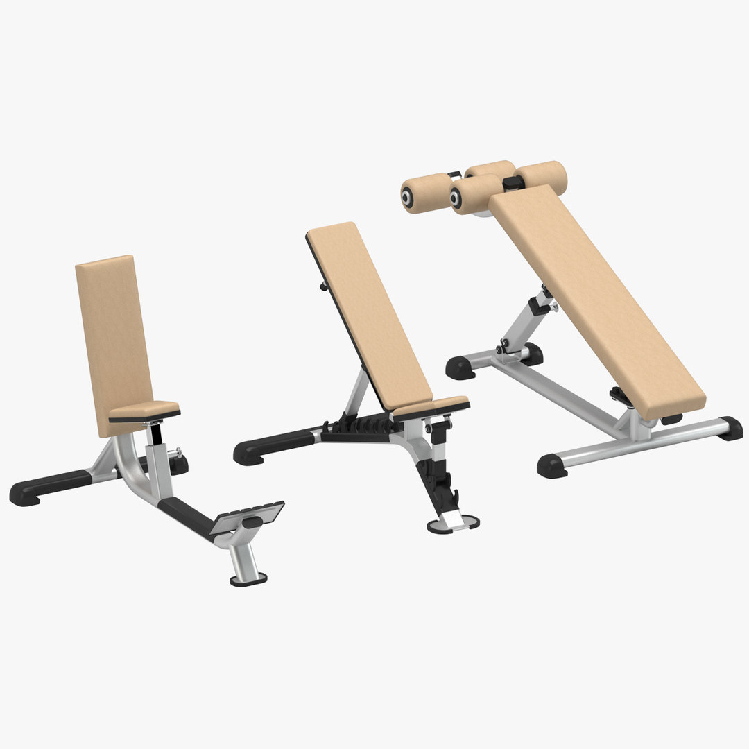Gym benches set 3D model TurboSquid 1499240