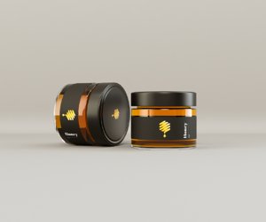 glass jar honey cosmetic 3D