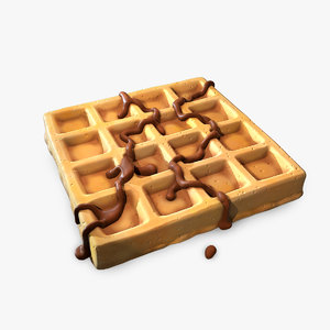 3D stylized waffle chocolate