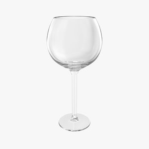 realistic red burgundy wine glass 3D model