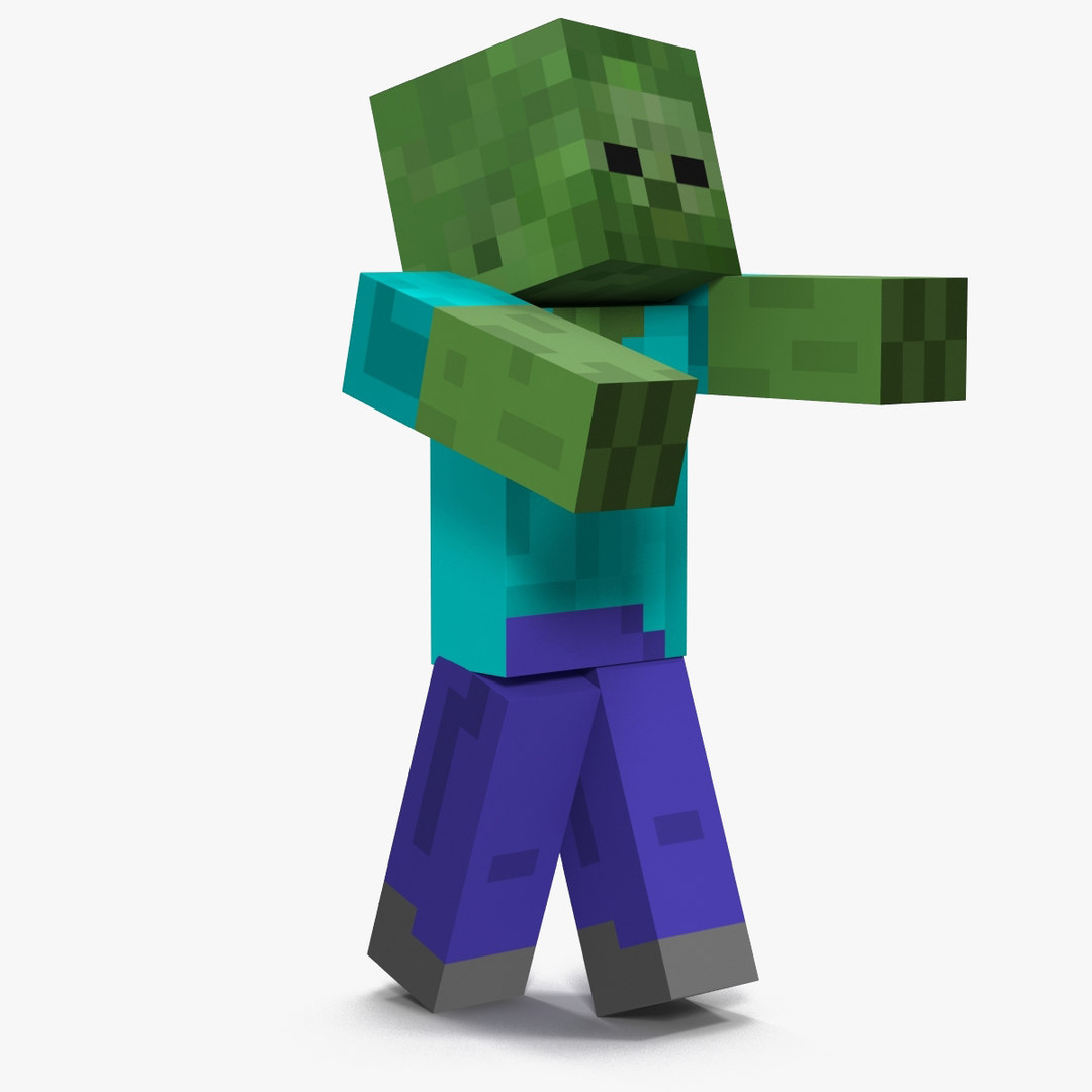 3D Minecraft Zombie Rigged Model TurboSquid 1499626