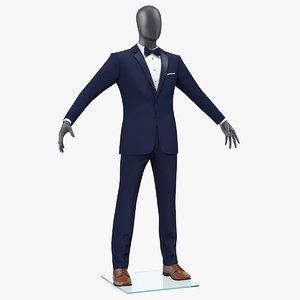 blue tuxedo suit 3D