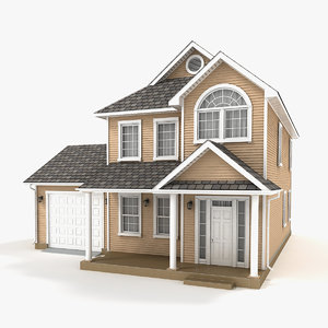 3d two-story cottage model