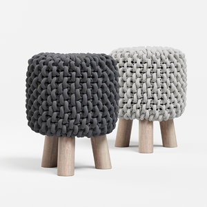 3D stylish chunky knit stool