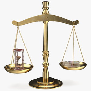 time money scales 3D model
