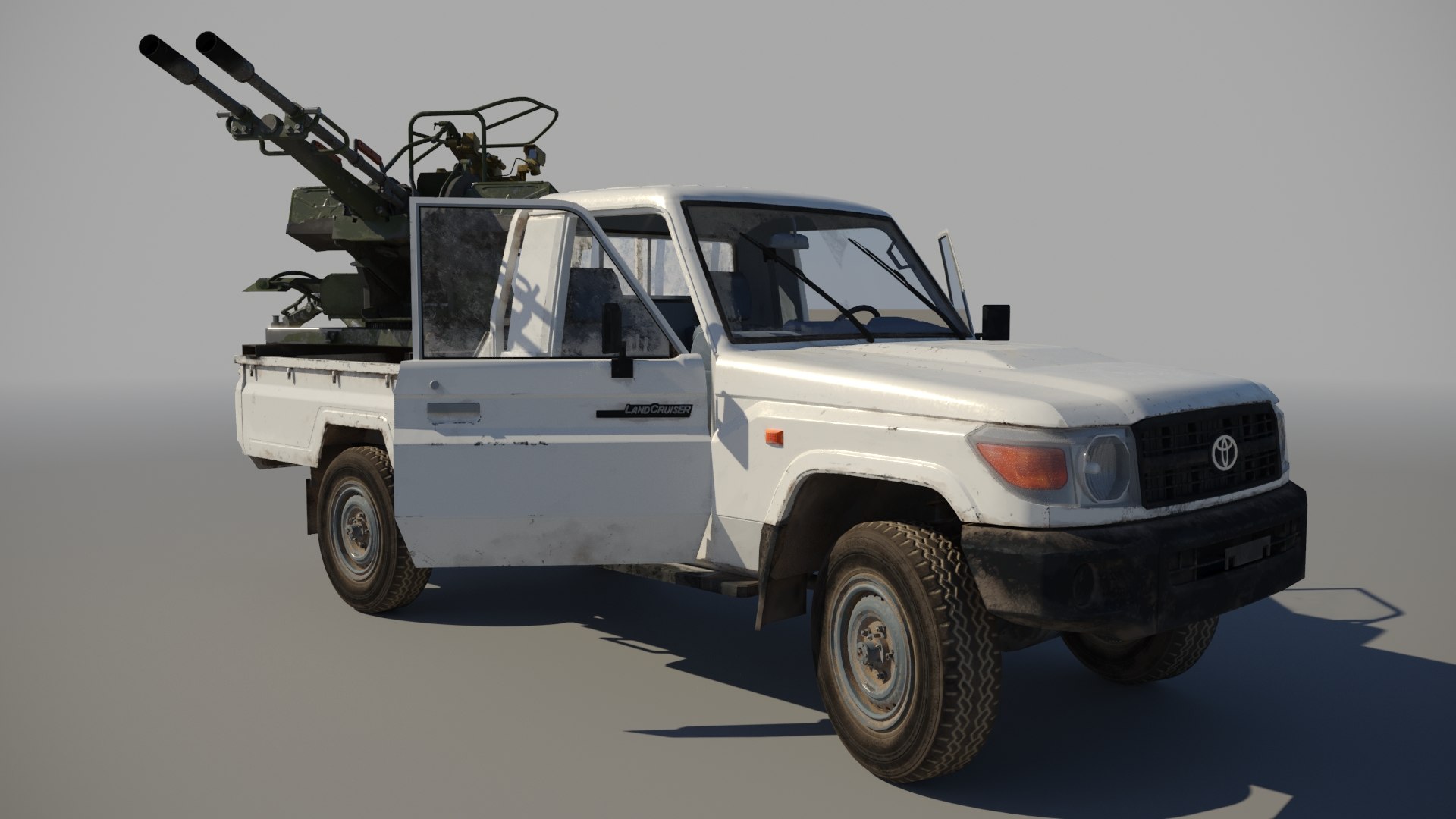 Toyota track armed zu-23 3D model - TurboSquid 1500100