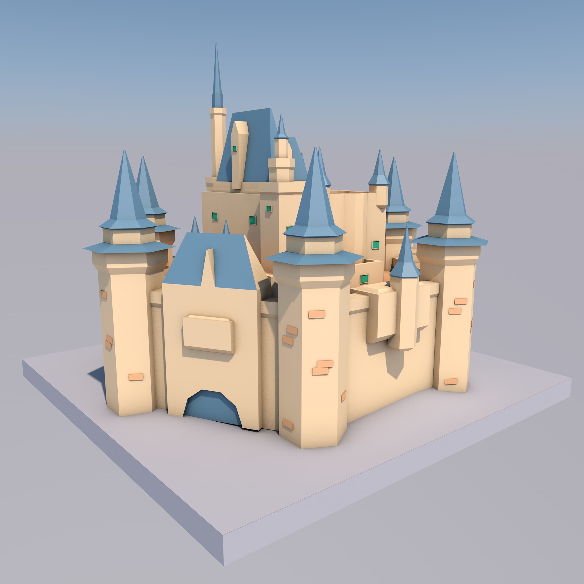 3D модель Замок Низкий Поли - TurboSquid 1500611