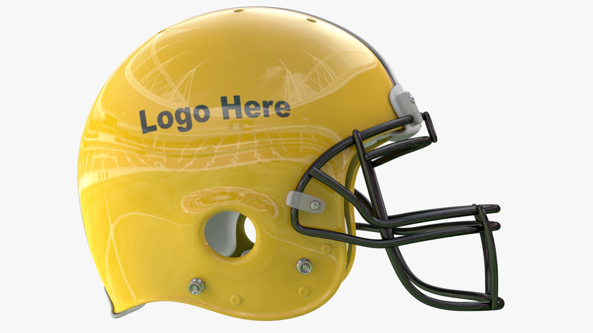 Yellow football helmet 3D model TurboSquid 1496975