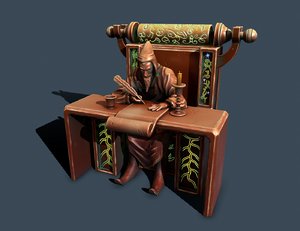 3D wizard throne