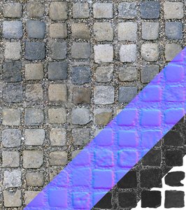 Cobble stone tex with normal map 04