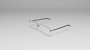 3D glasses metal frame v-ray