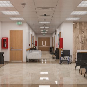 interior scene hospital corridor model