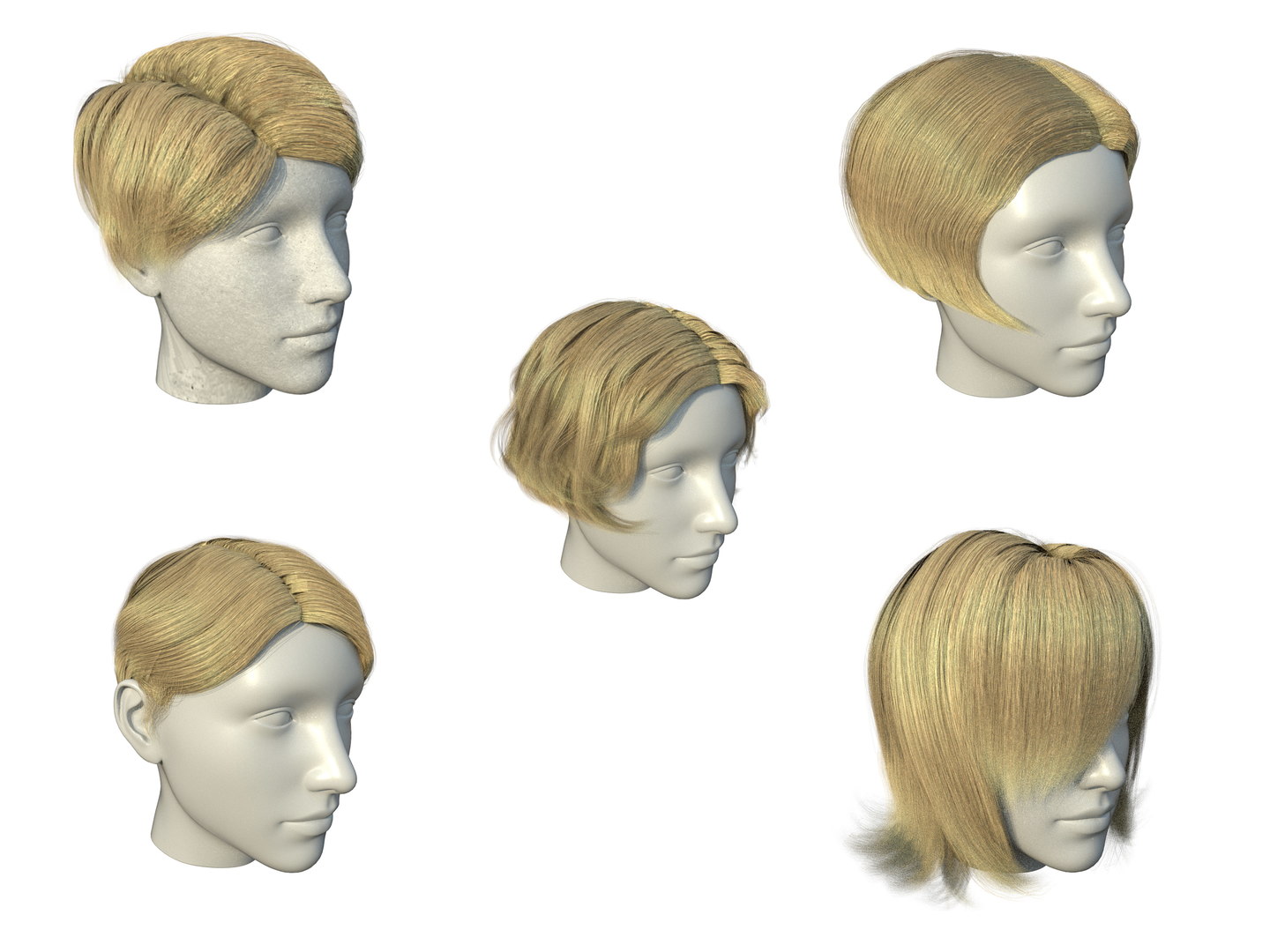 Haarschnitte 5 arten 3d modell turbosquid 1501477