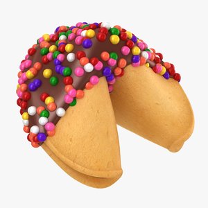 sprinkle dipped fortune cookie 3D