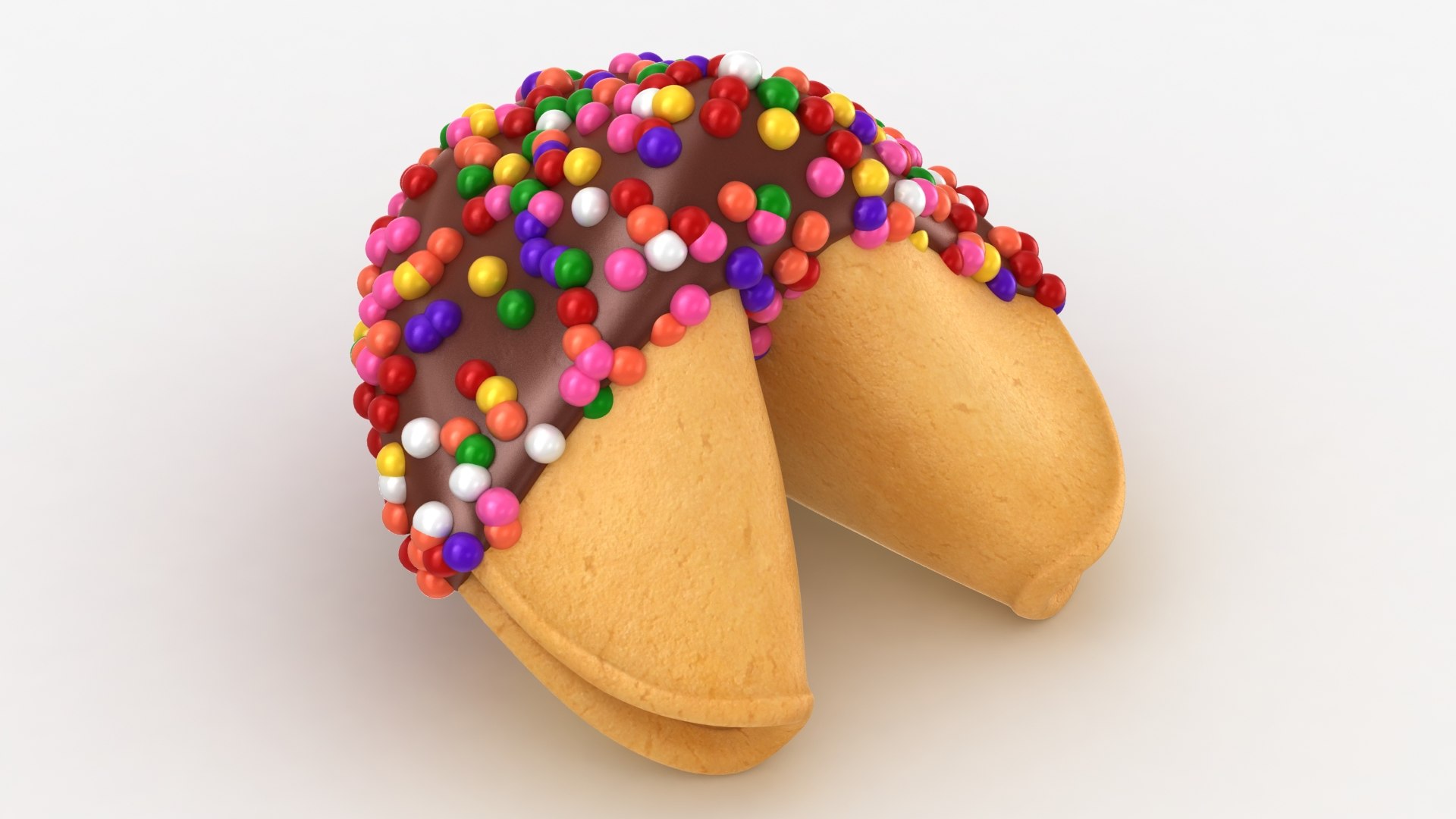 Sprinkle dipped fortune cookie 3D TurboSquid 1501805