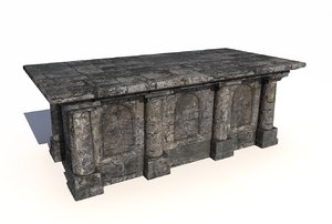 3D old stone altar model