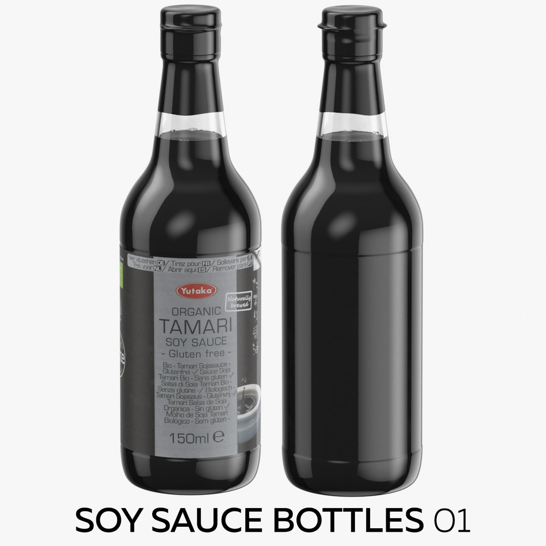 3D soy sauce bottles 01 model TurboSquid 1502181