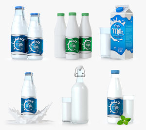 3D model milk packing collected