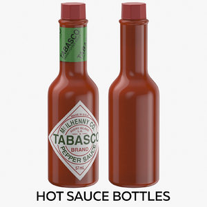 hot sauce bottles 3D model