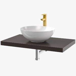 3D luxury wash basin plate model
