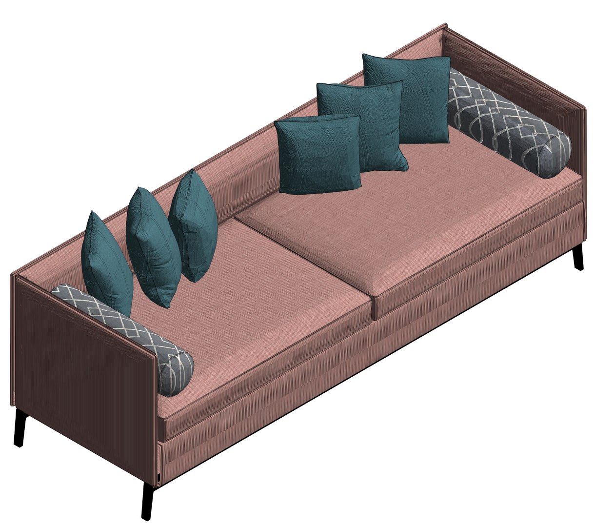 3D model revit double sofa TurboSquid 1502415