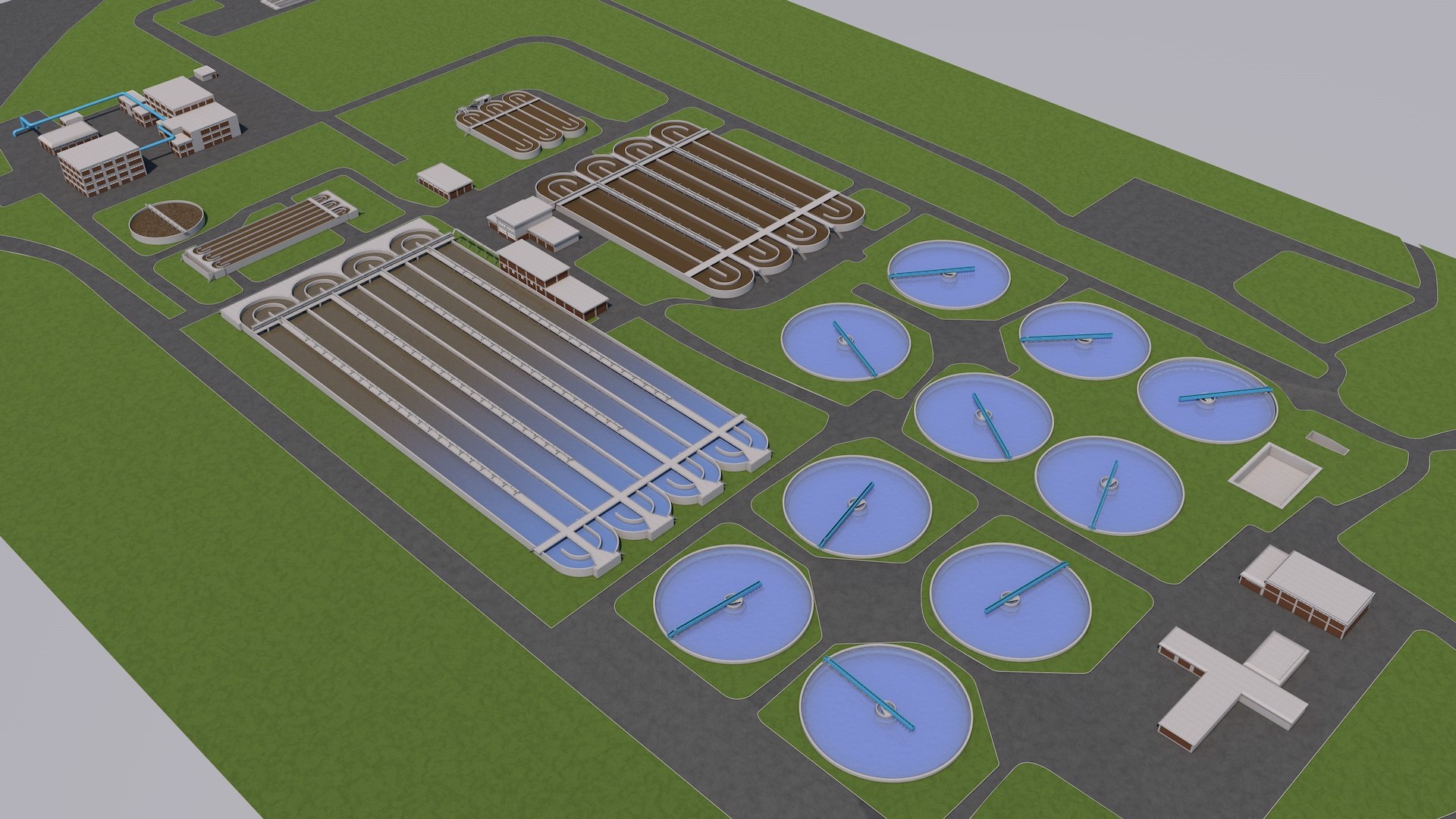 3d Water Sewage Plant Treatment Turbosquid 1502456