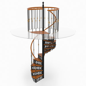 stylish spiral stairs segmented 3D