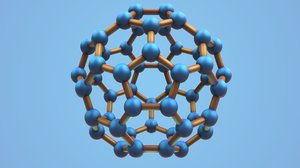 3D model carbon structure fullerene