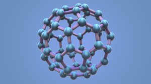carbon structure fullerene 3D model