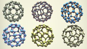 3D model carbon structure fullerene